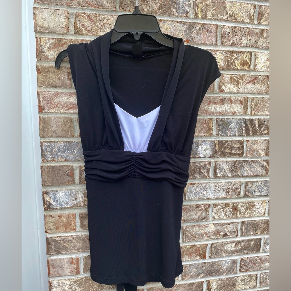 F.L.P Y2K Black & White Tie Back Top
